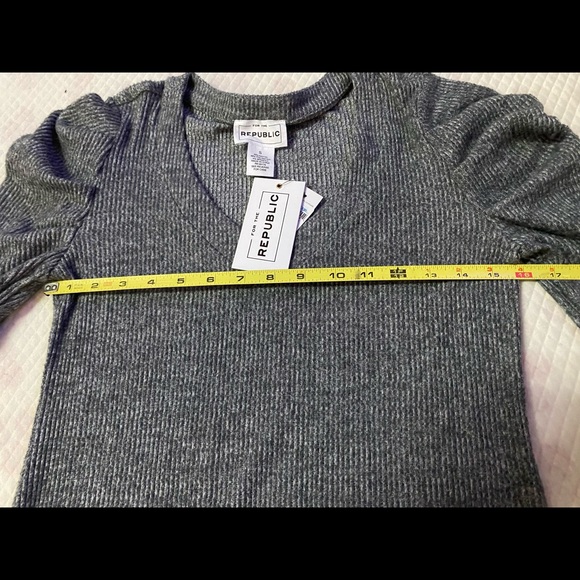 FOR THE REPUBLIC Long Sleeve Top Gray  Size S - Picture 4 of 7